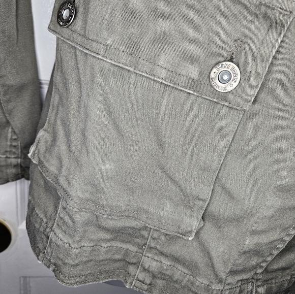 Stone Cargo Vintage Army Green Mandarin Collar Military Jacket Size 3 - Picture 3 of 6